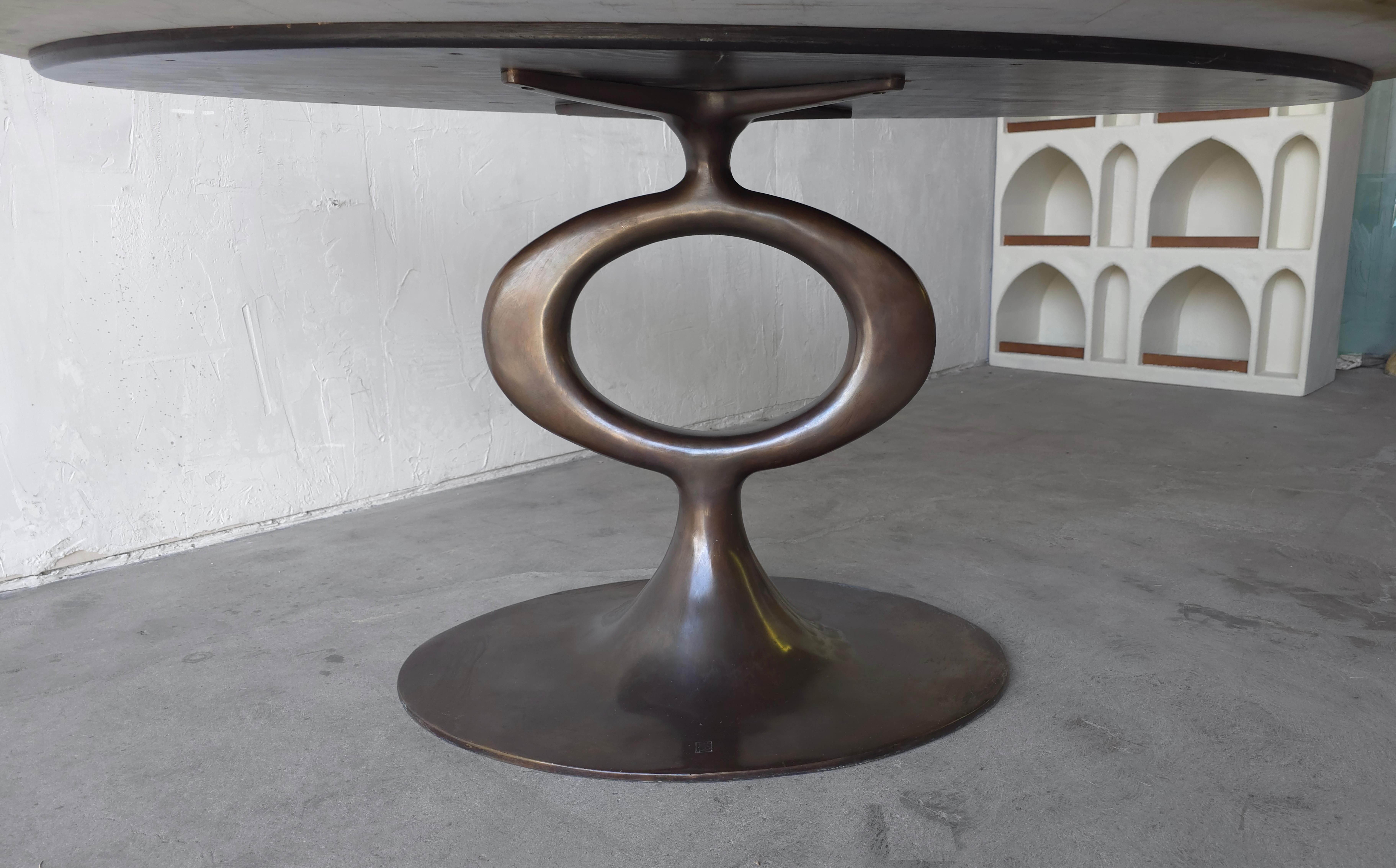 Bronze and Onyx Ellipse Dining Table by Blackman Cruz For Sale 3