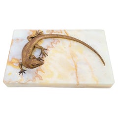 Bronze And Onyx Lizard Sculpture, Late 19th Early 20th Century