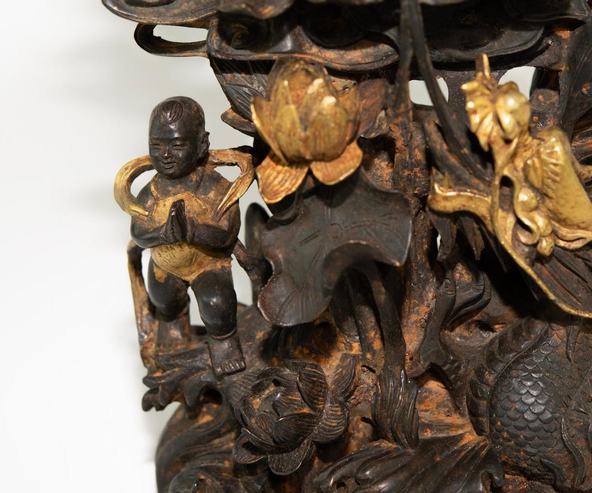 Contemporary Bronze and Parcel Gilded Gold Quan Yin or Buddha