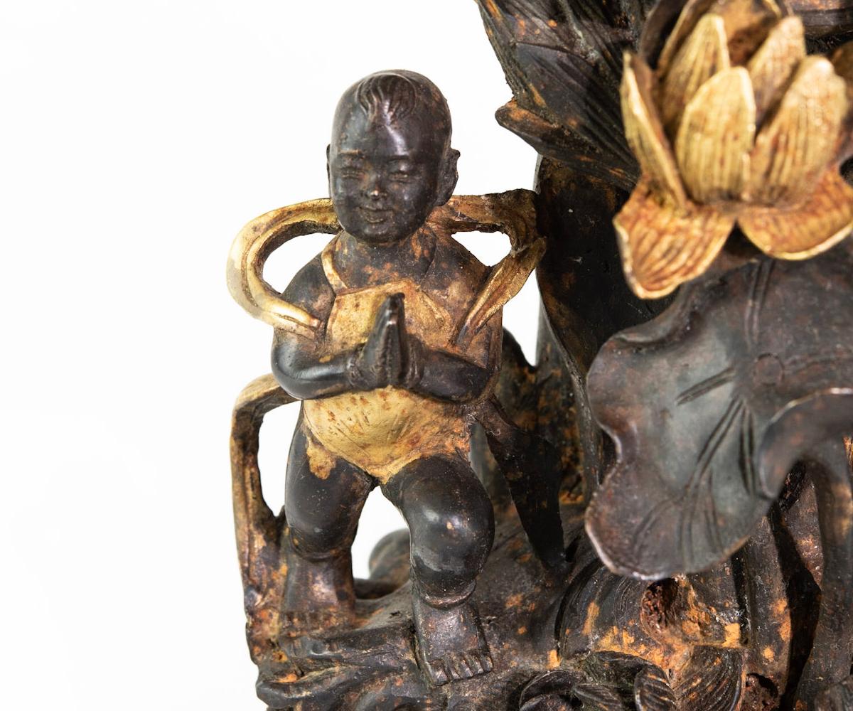 Bronze and Parcel Gilded Gold Quan Yin or Buddha 1