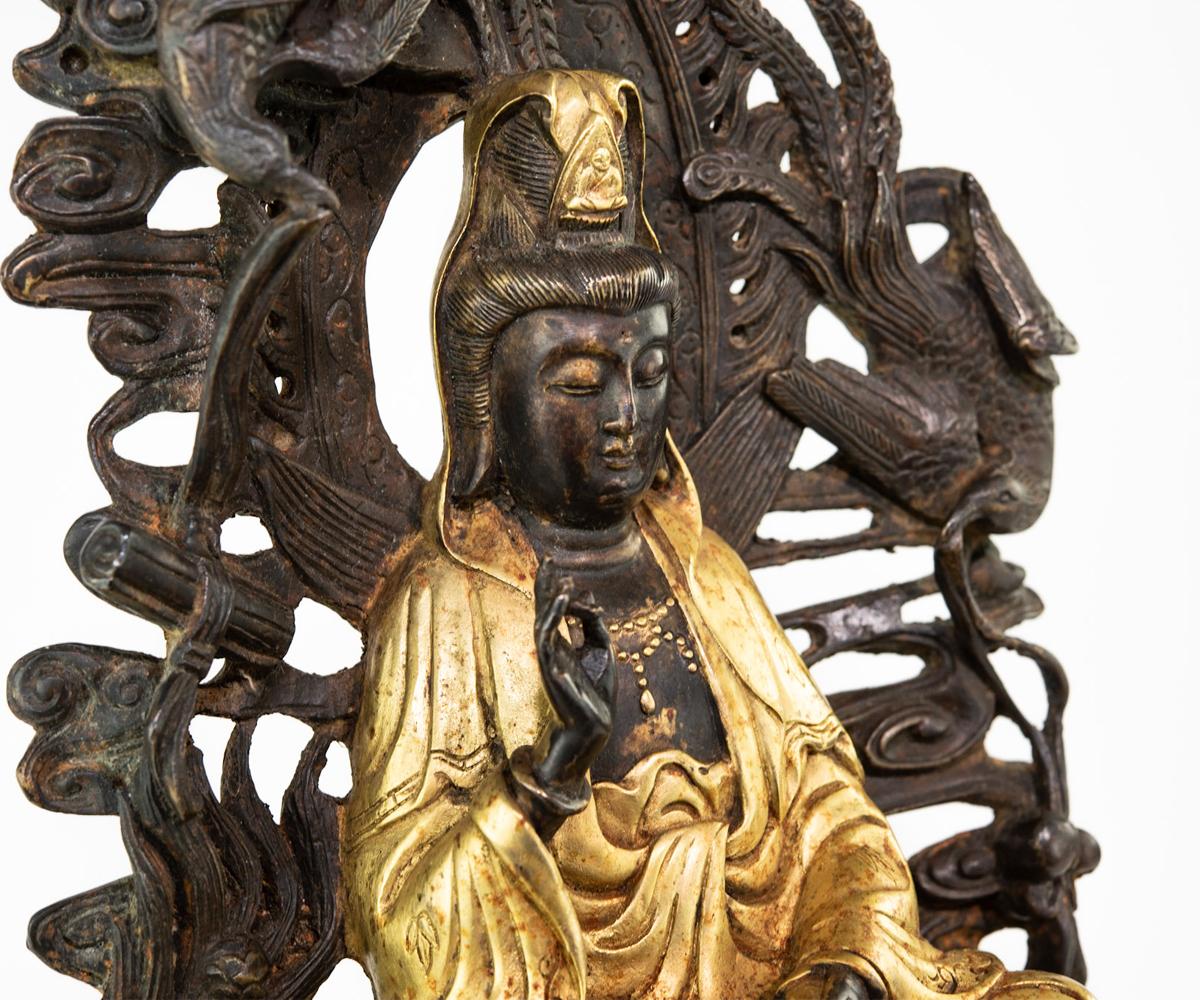 Bronze and Parcel Gilded Gold Quan Yin or Buddha 2