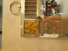 Bronze Braided Brass and Pâte de Verre Mirror