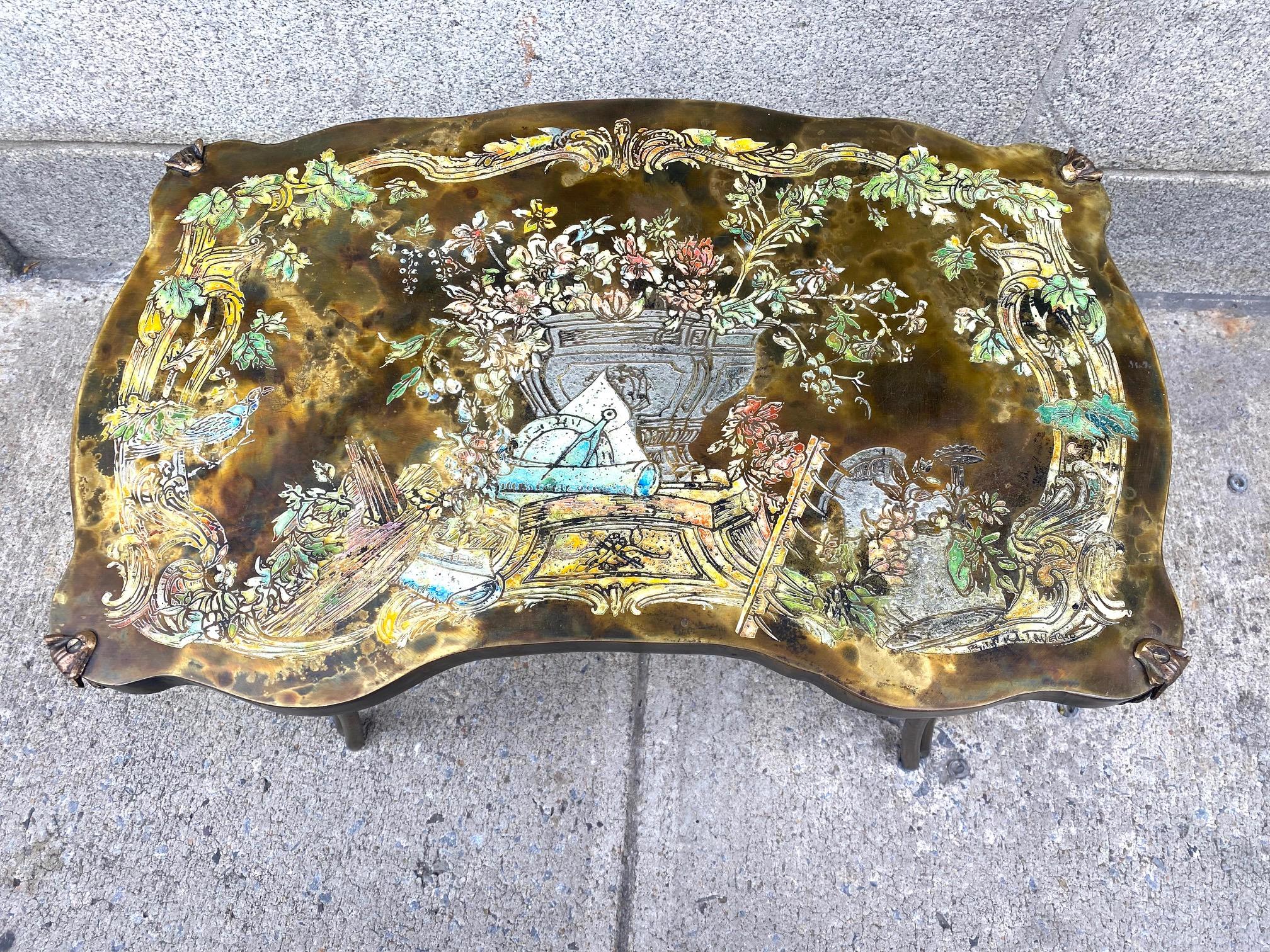 Table d'appoint Madame Pompadour en bronze et étain de Philip & Kelvin Laverne en vente 3