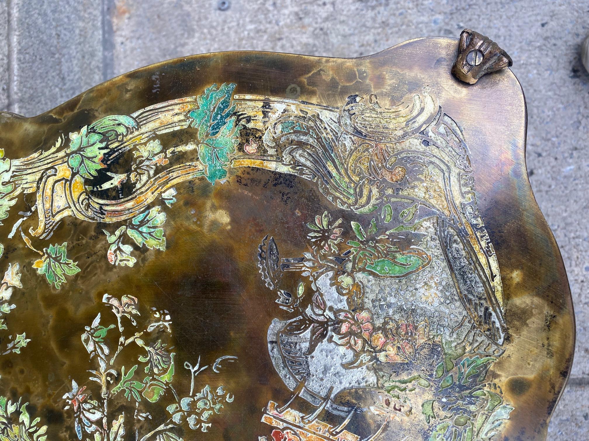 Table d'appoint Madame Pompadour en bronze et étain de Philip & Kelvin Laverne en vente 7