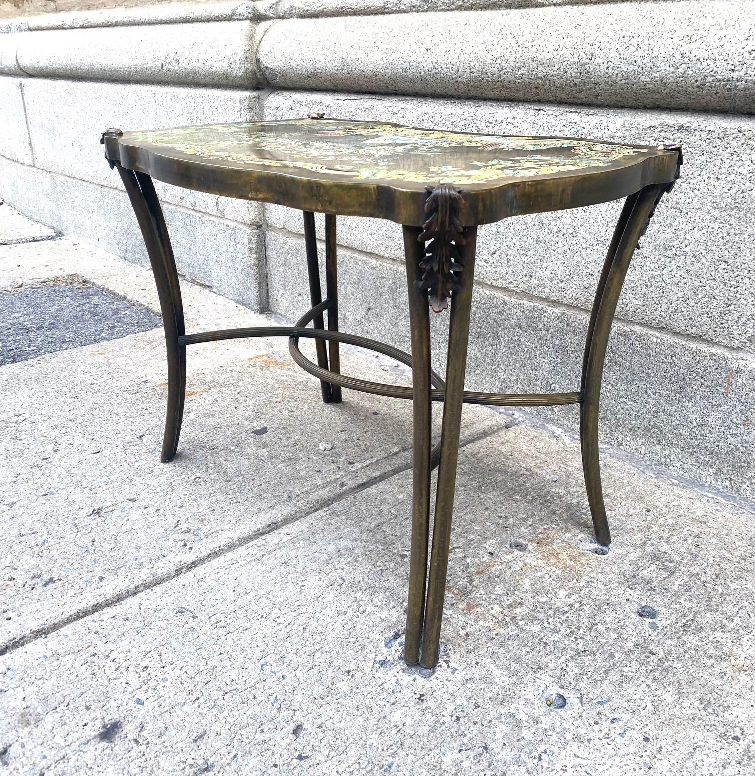 Table d'appoint Madame Pompadour en bronze et étain de Philip & Kelvin Laverne Bon état - En vente à Montreal, QC