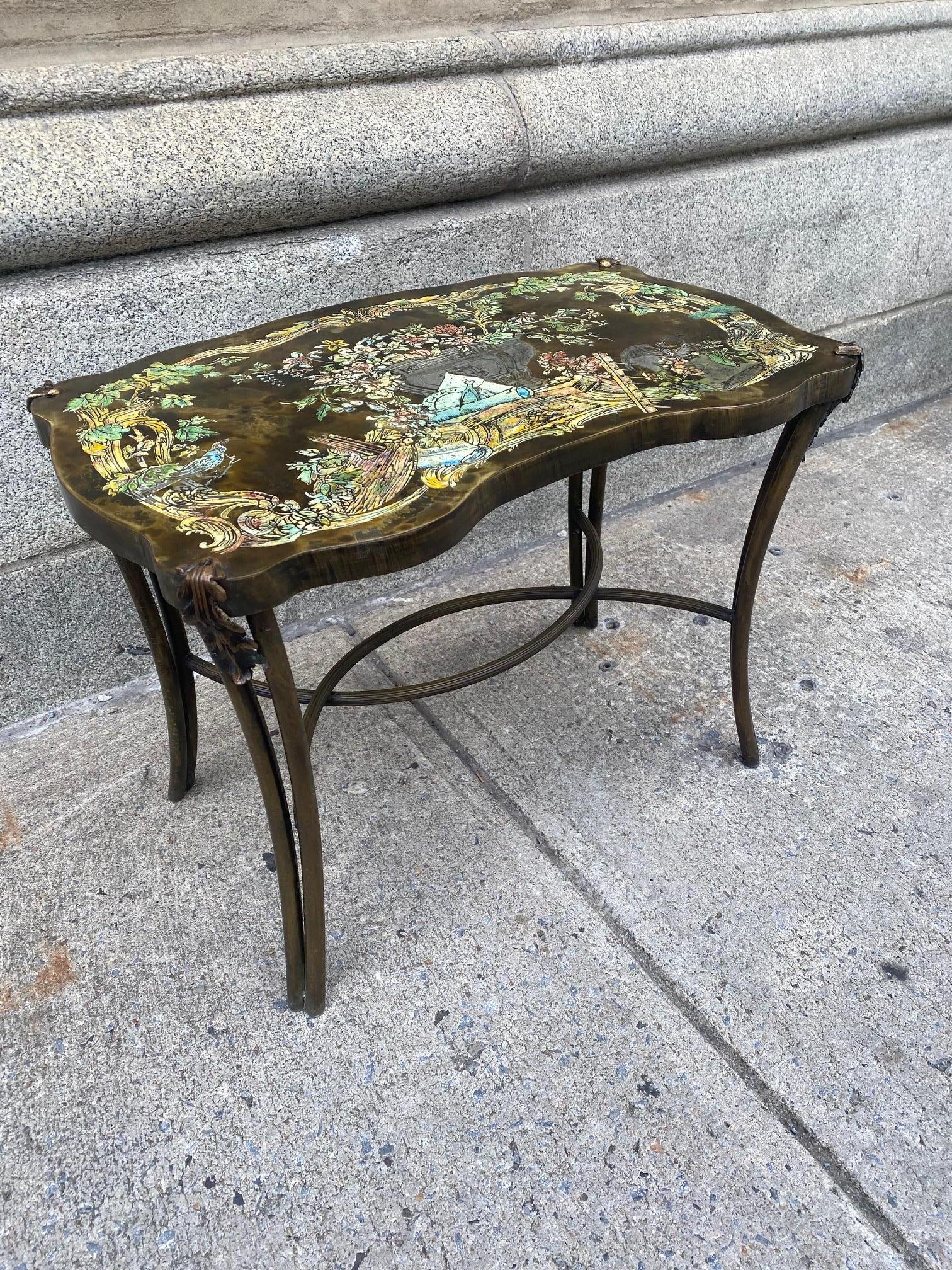 Table d'appoint Madame Pompadour en bronze et étain de Philip & Kelvin Laverne en vente 2