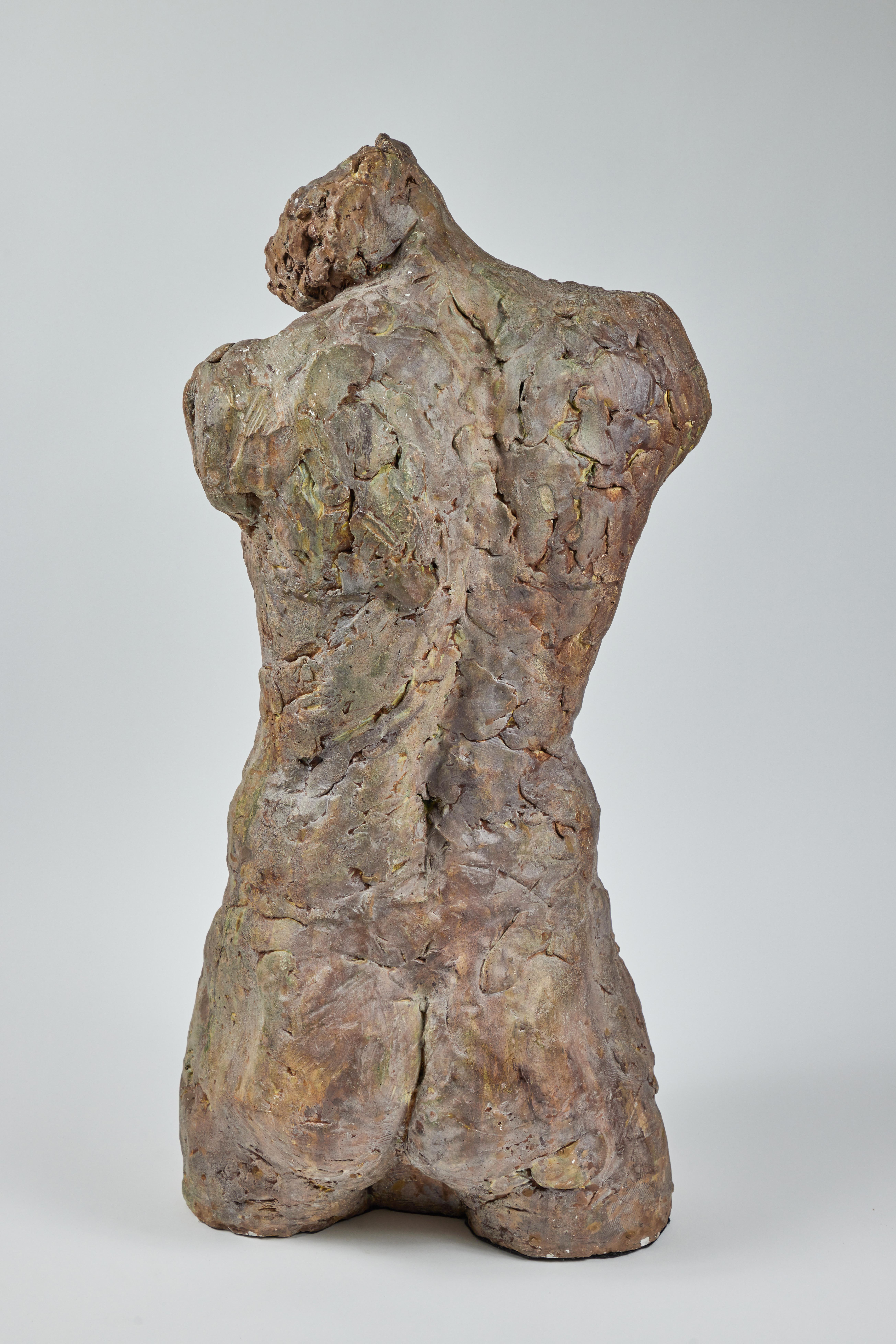 American Bronze and Plaster Nude Male Sculpture For Sale