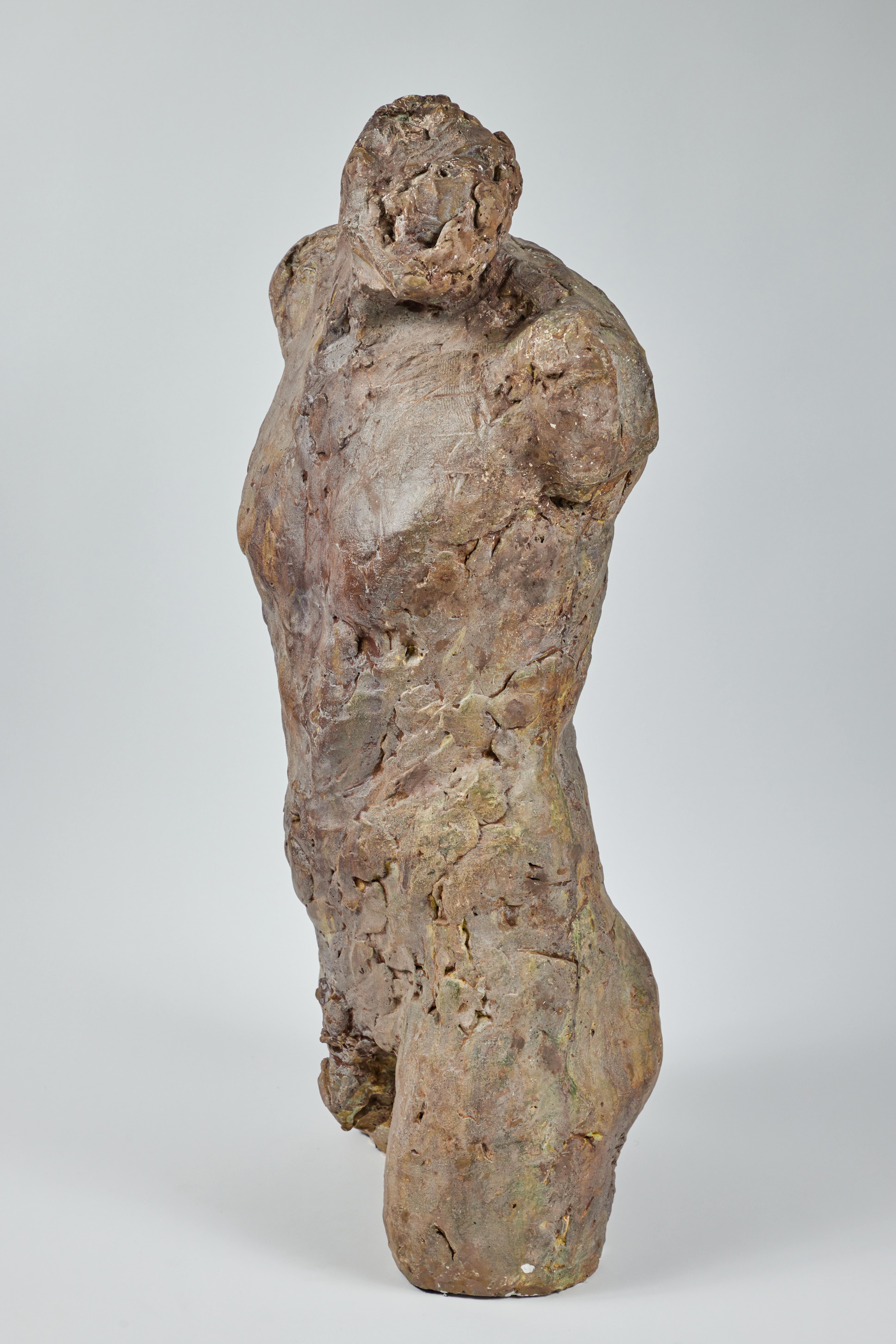 Sculpture masculine nue en bronze et plâtre Bon état - En vente à Pasadena, CA