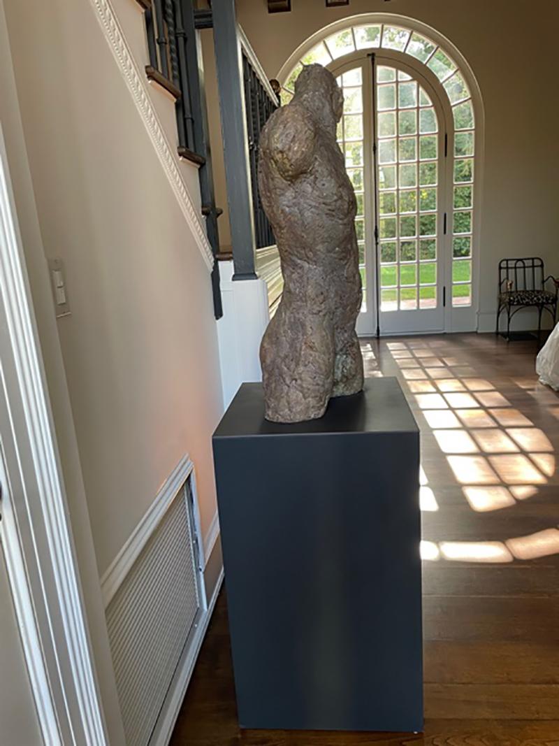 Bronze and Plaster Nude Male Sculpture For Sale 4