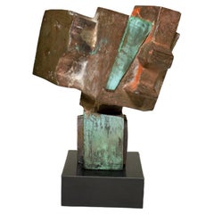 Bronze and Polychrome Painted Sculpture on a Marble Base