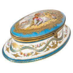 Caja de bronce y porcelana, época de Napoleón III, siglo XIX.