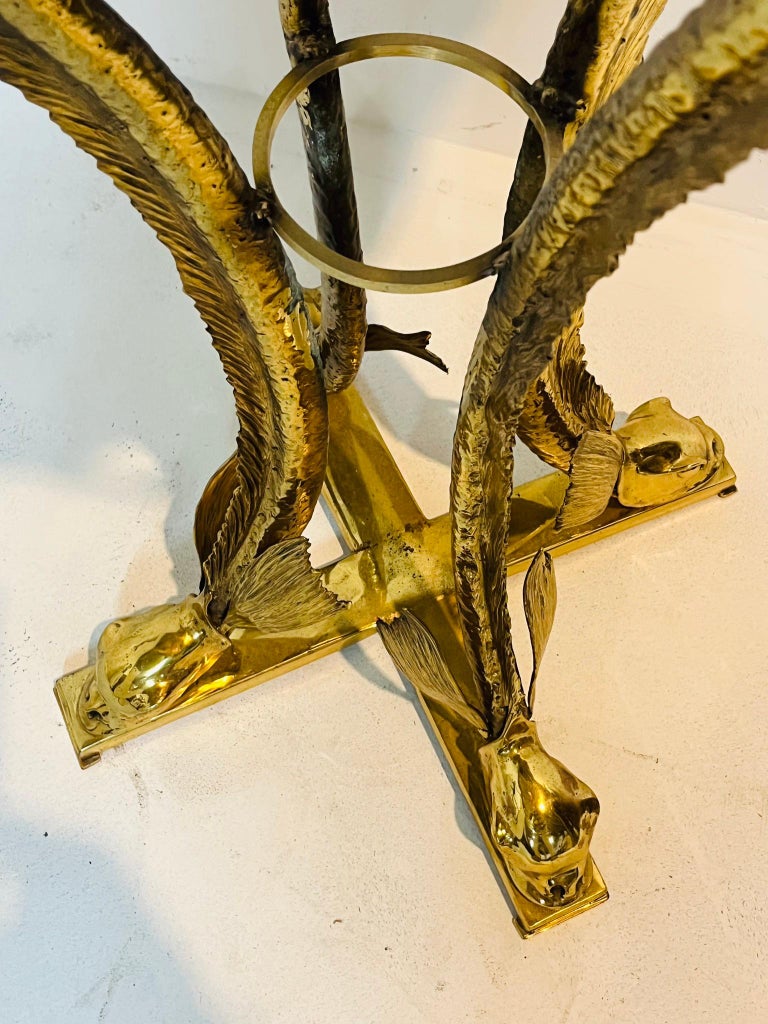 Bronze Black and gold Portor Marble Top Gueridon by Jacques Duval