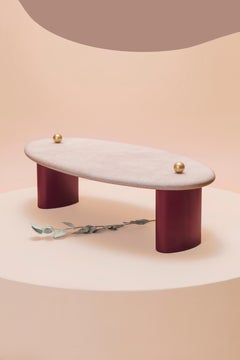 Plateau de table « Alcova » en bronze et quartzite, Ilaria Bianchi