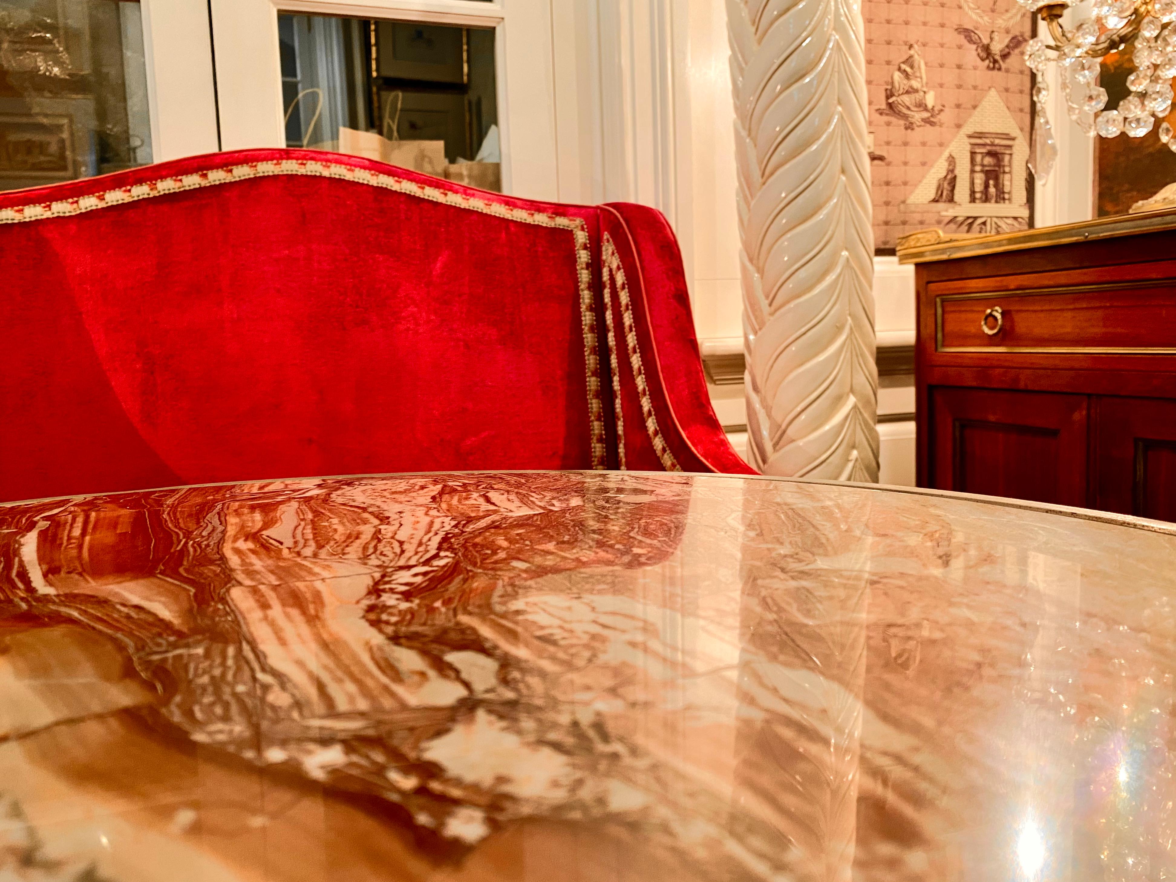 Bronze and Red Marble Empire Style Gueridon Table For Sale 6