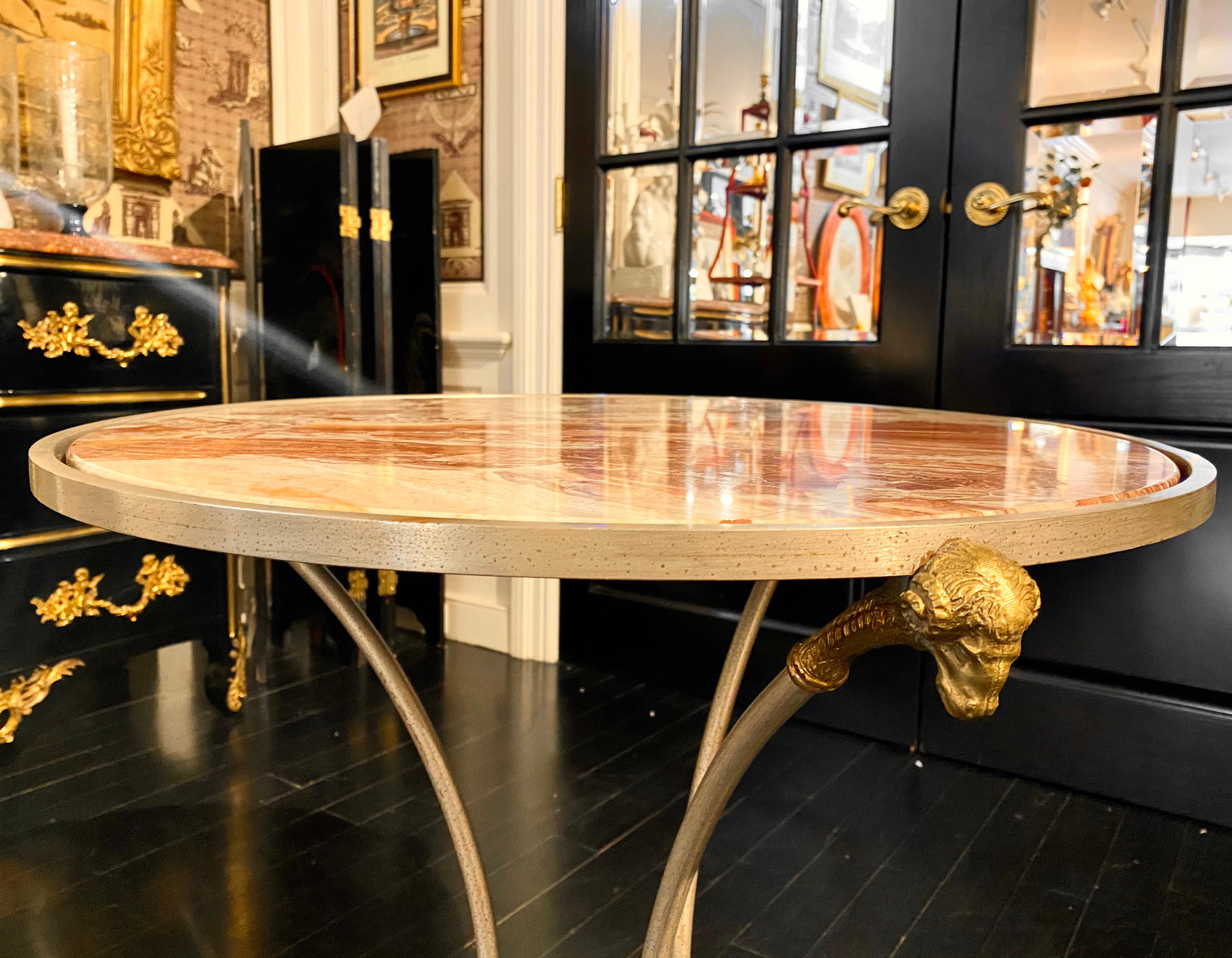 Bronze and Red Marble Empire Style Gueridon Table For Sale 10