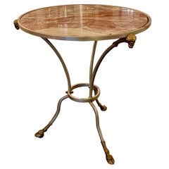 Gueridon-Tisch aus Bronze und rotem Marmor im Empire-Stil