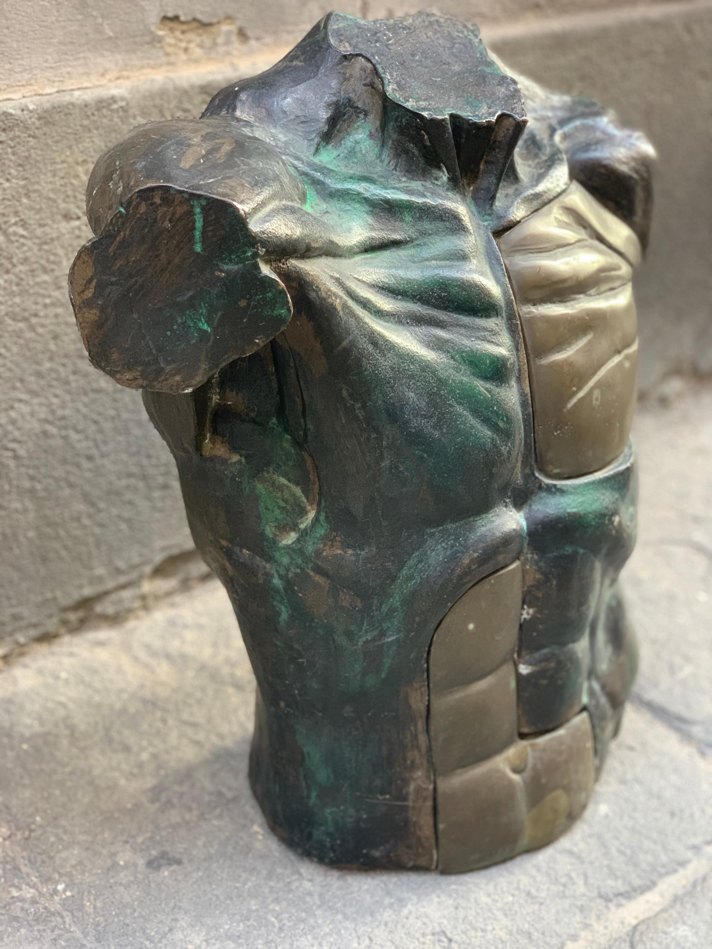 Bronze and Resin Bust of a Man, Signed by Cilenti, 1985 For Sale 3