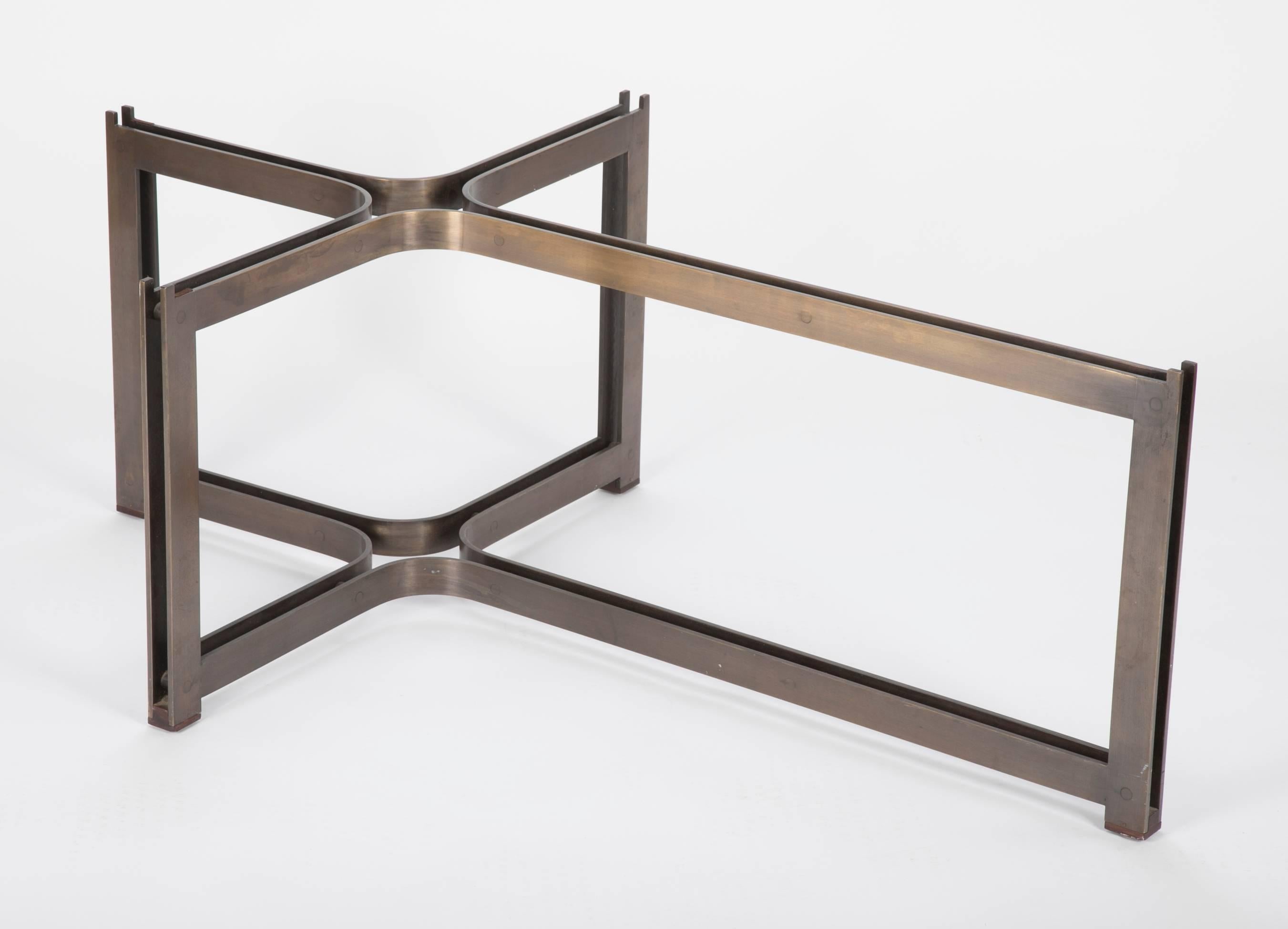 Bronze and Rosewood Coffee Table Designed by Roger Sprunger for Dunbar 4