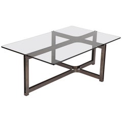Bronze and Rosewood Coffee Table Designed by Roger Sprunger for Dunbar