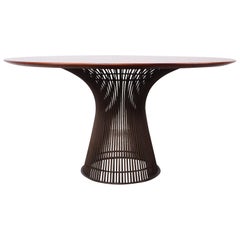 Bronze and Rosewood Dining Table by Warren Platner for Knoll