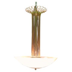 Pendentif Art Déco fait main par l'artiste Sofar, bronze et verre, France