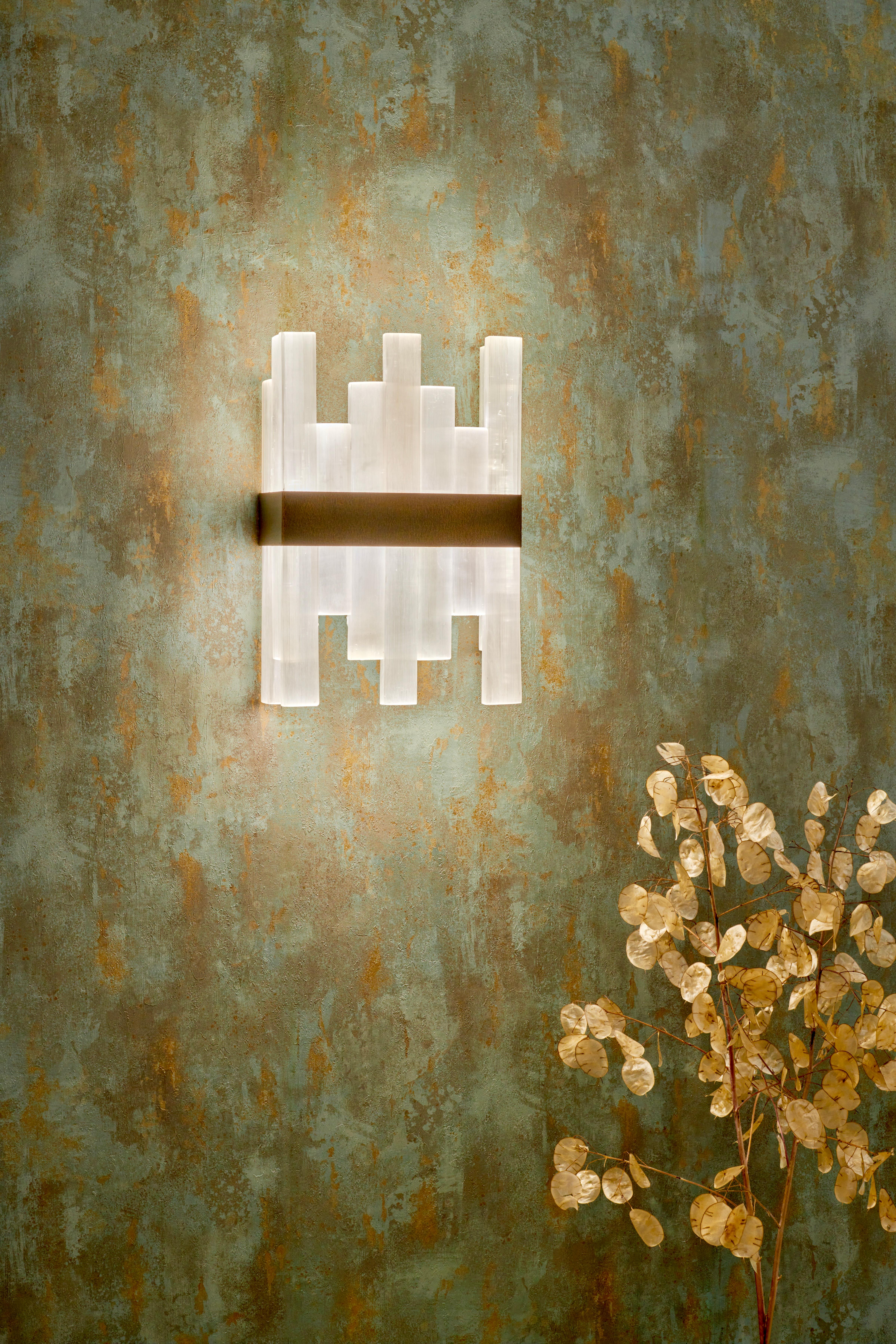 Aplique Selenor de bronce y selenita by MATLIGHT Milano en Nuevo estado para la venta en Geneve, CH