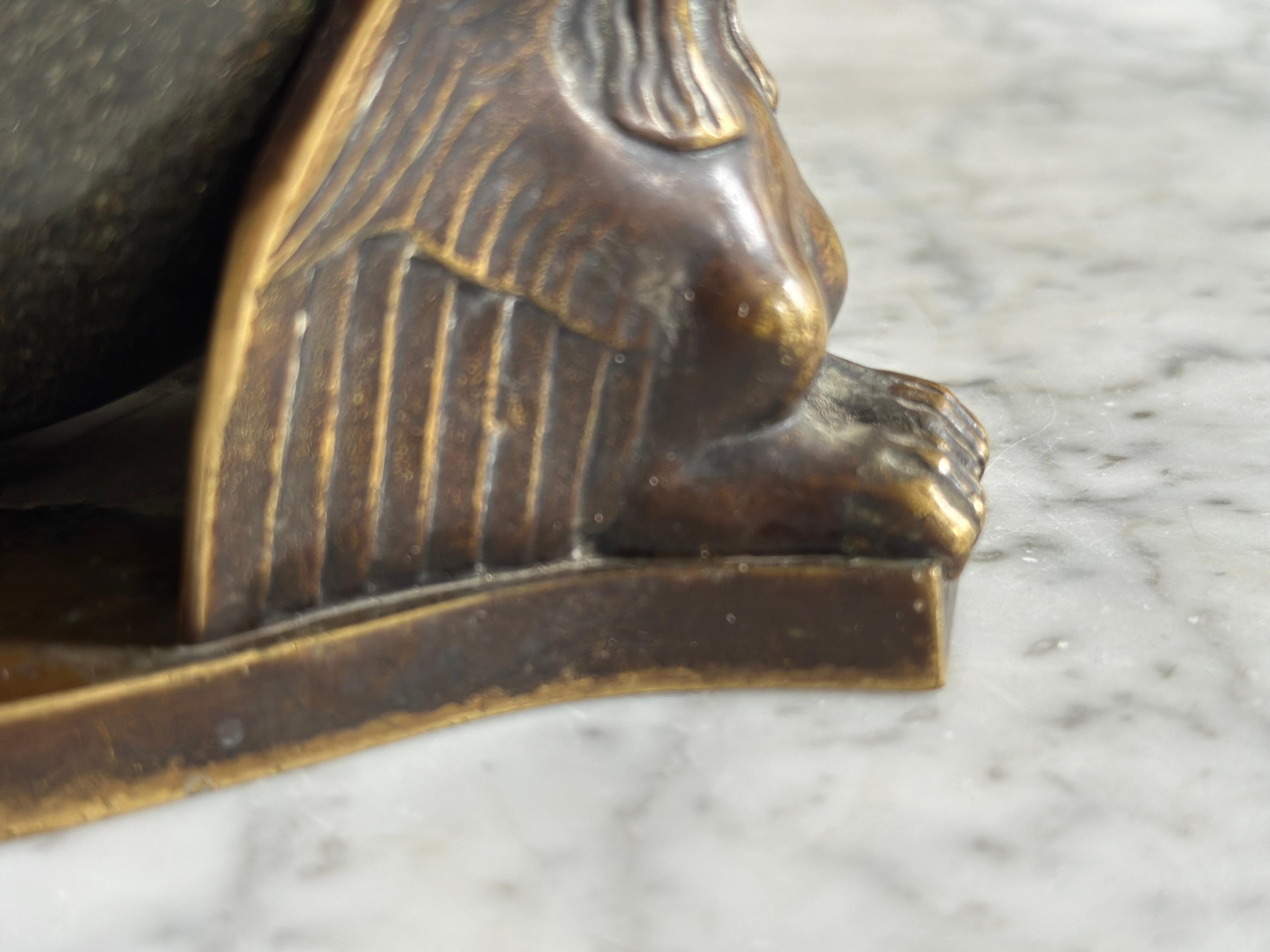 Bronze and Serpentine Ashtray Attributed to Albin Müller, Early 20th Century For Sale 8