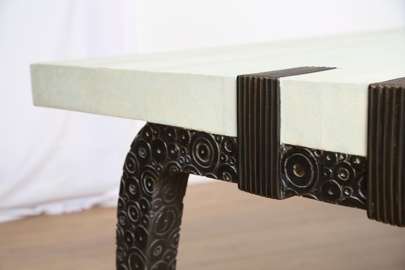 Bronze and Shagreen Monumental Table by R & Y Augousti 5