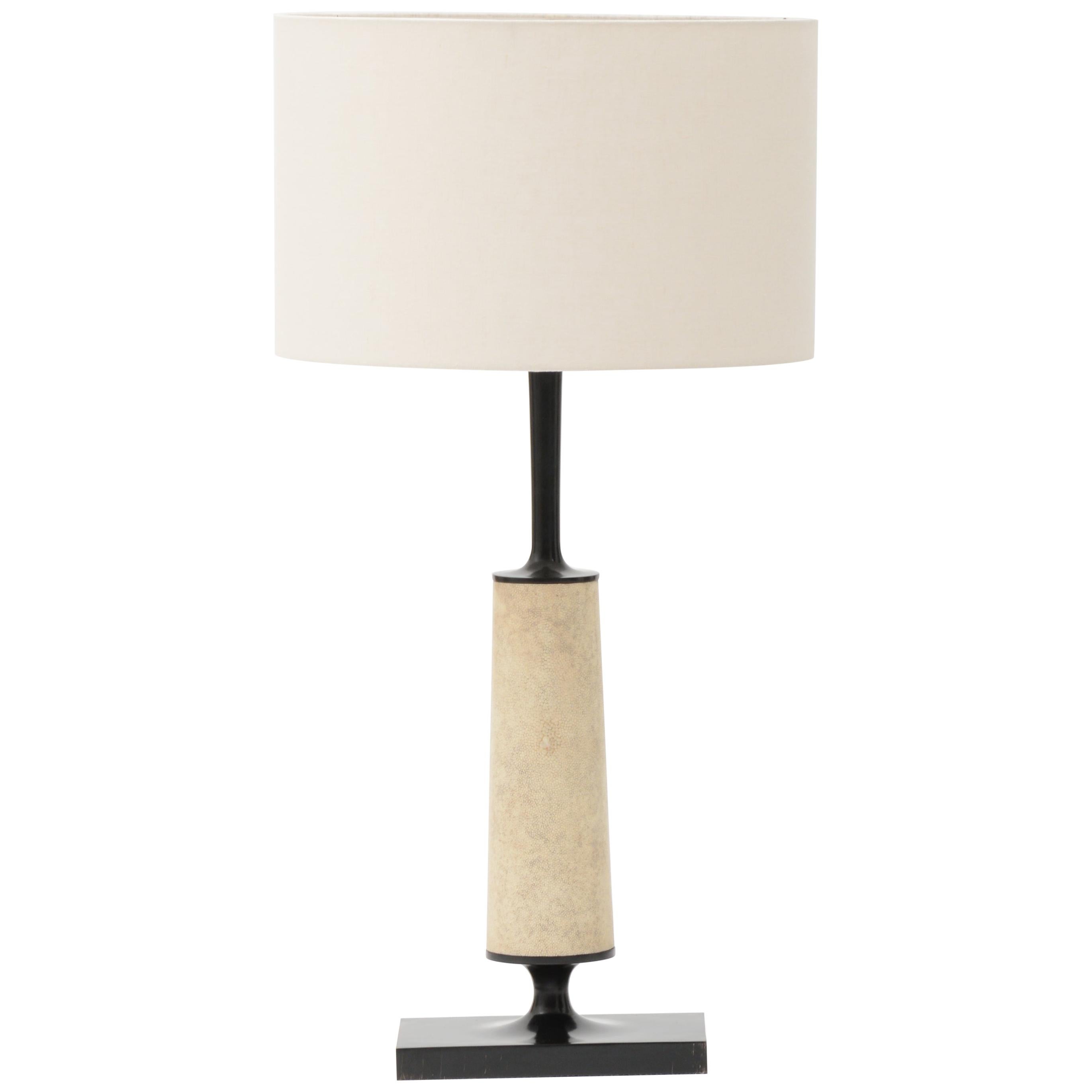 Bronze and Shagreen Table Lamp by Elan Atelier
