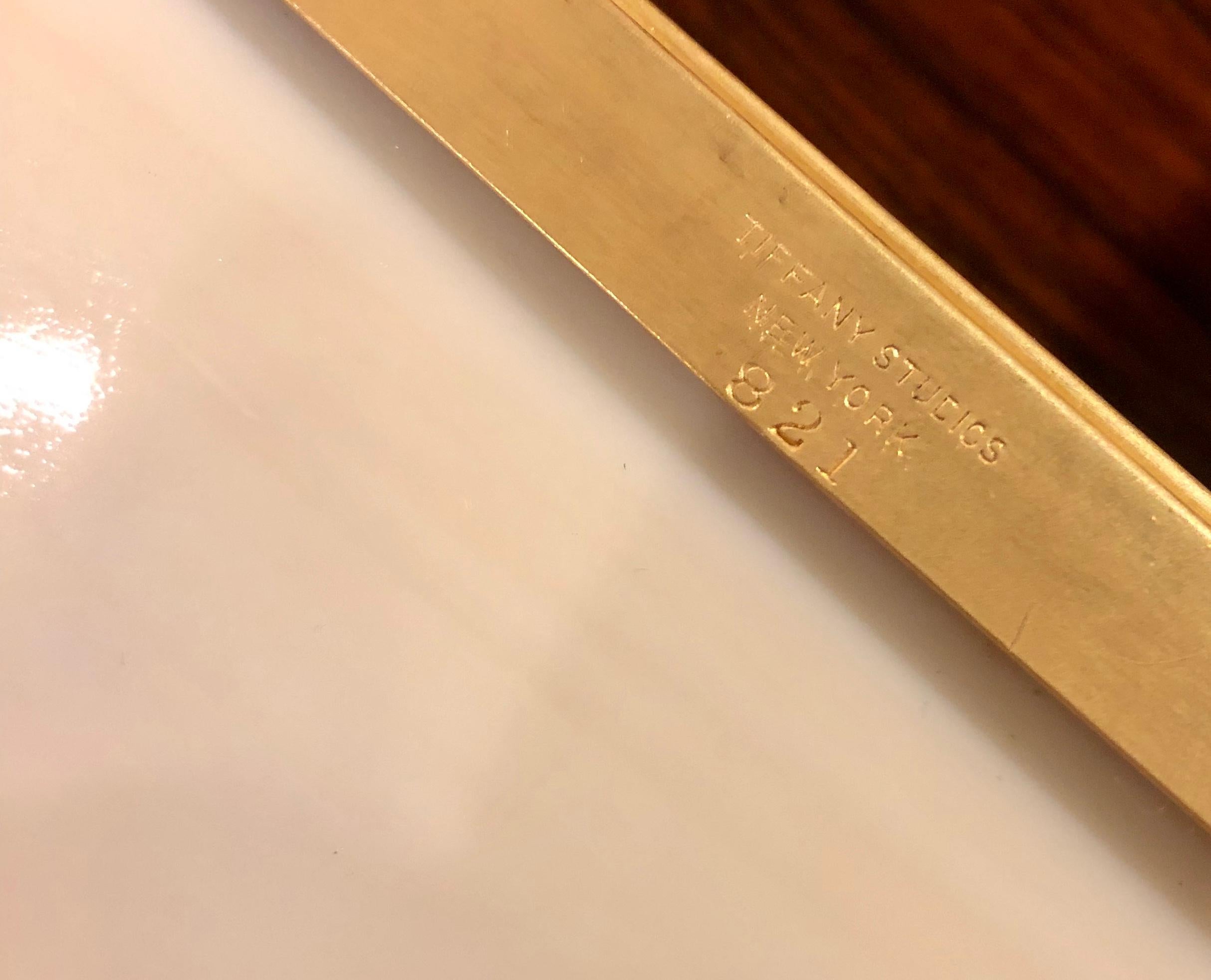 Joyero Tiffany de bronce y cristal de escoria, Periodo Art Déco, Estados Unidos Art Decó en venta