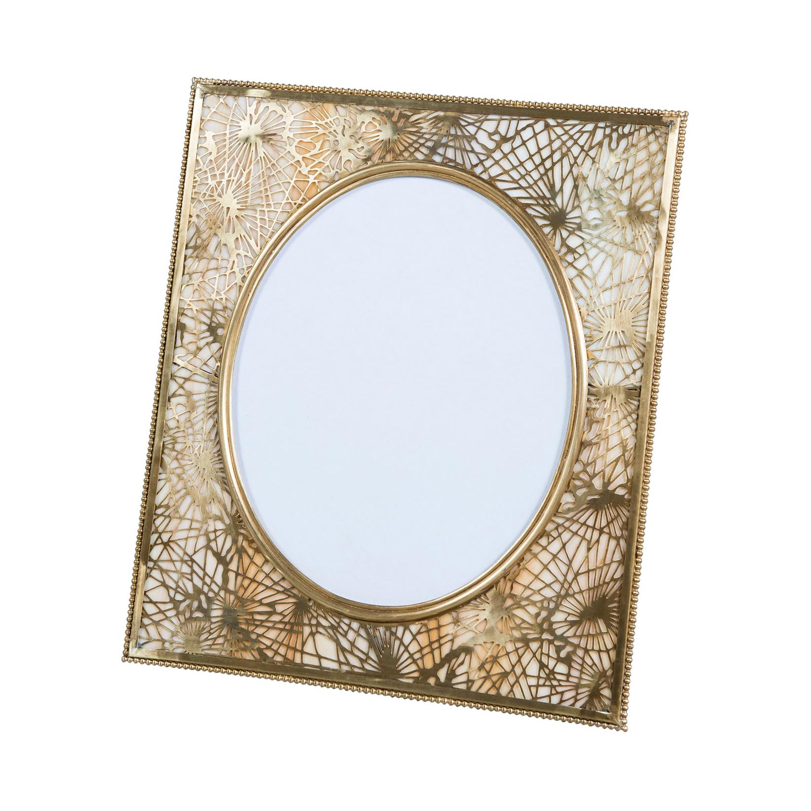 Bronze and Slag Glass Tiffany Picture Frame, Art Deco Period, United States 1900