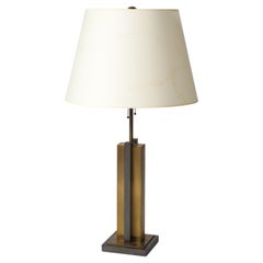 Tischlampe aus Bronze und Stahl, Vereinigte Staaten, um 1980