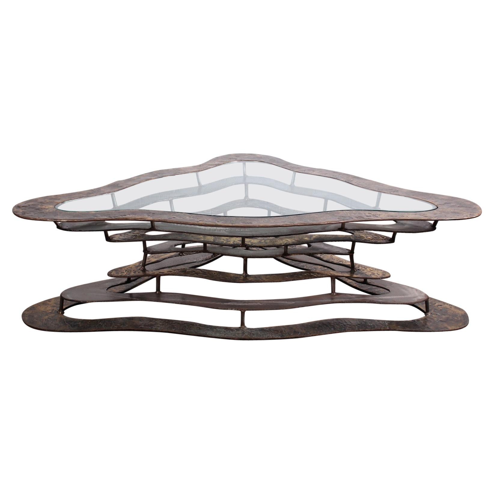 Bronze and Steel "Volcano" Coffee Table by Silas Seandel