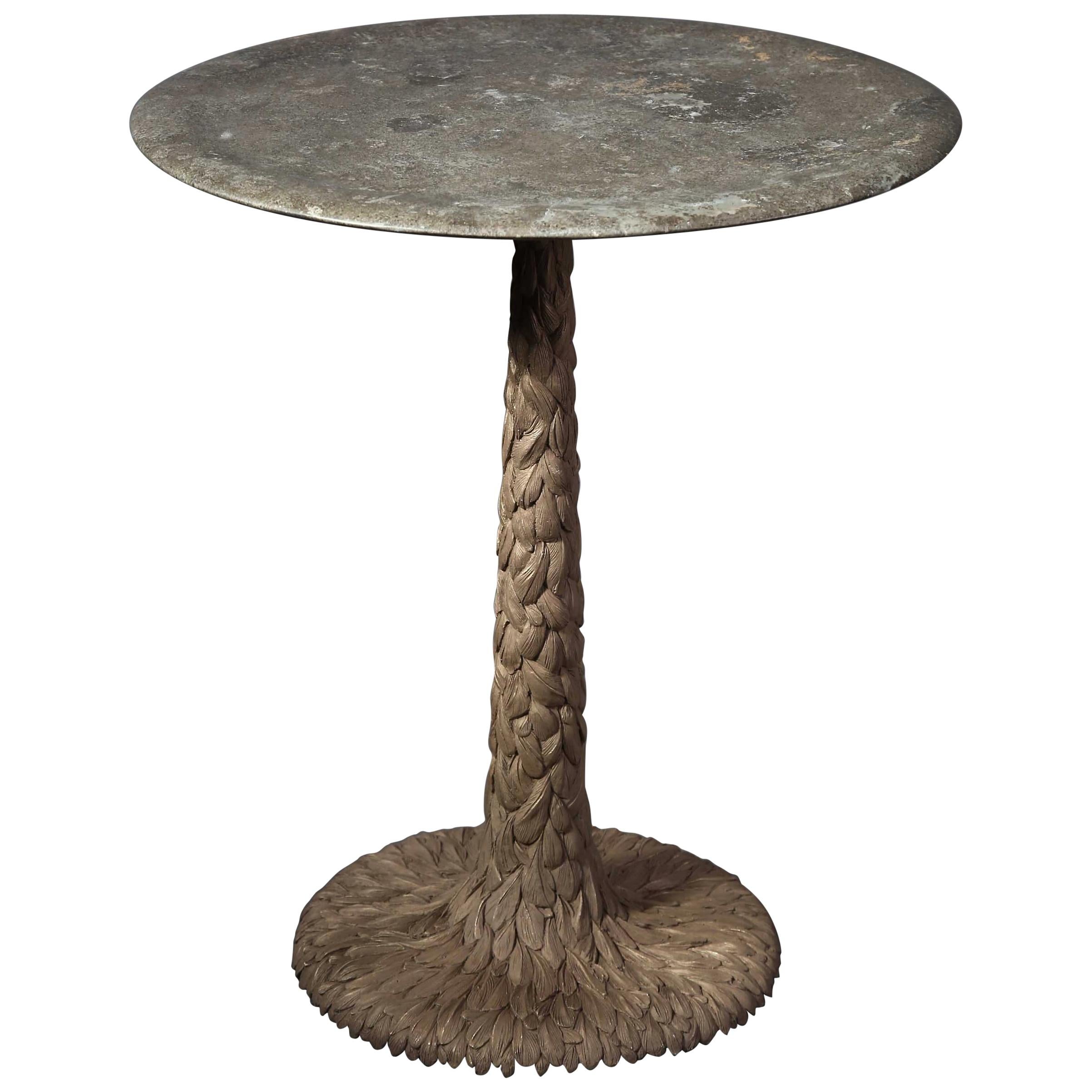 Bronze and Stone Contemporary Plumage Table