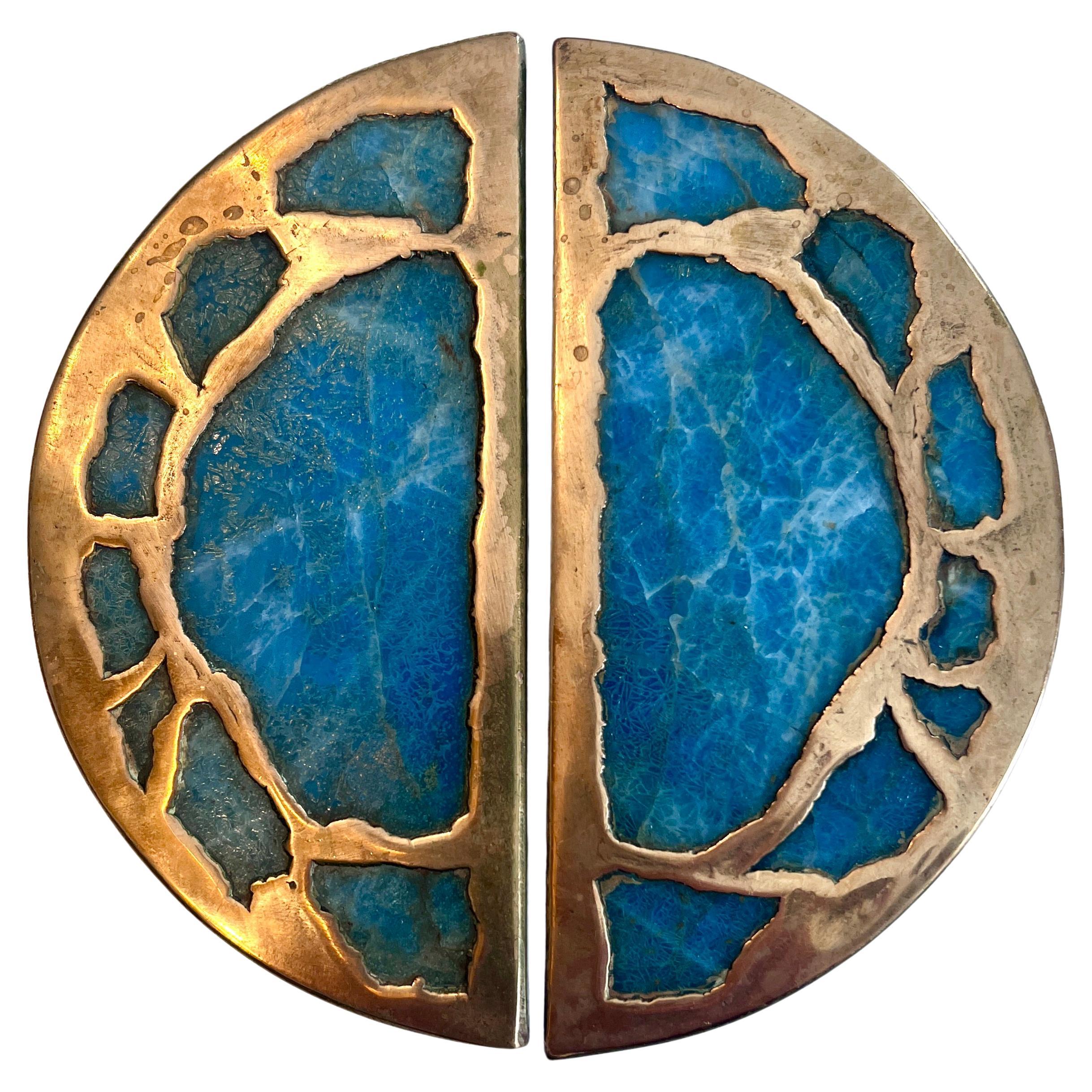 Bronze and Stone Door Pull by Mexican Artisan Pepe Mendoza