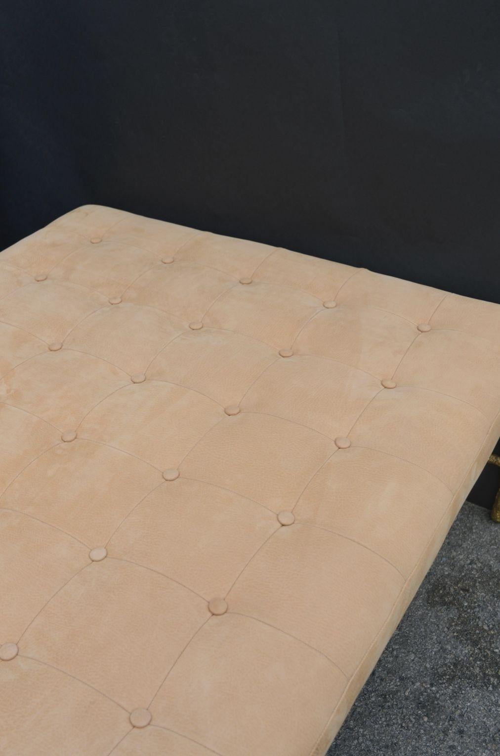 Late 20th Century Bronze and Suede Day Bed or Coffee Table For Sale