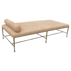 Retro Bronze and Suede Day Bed or Coffee Table
