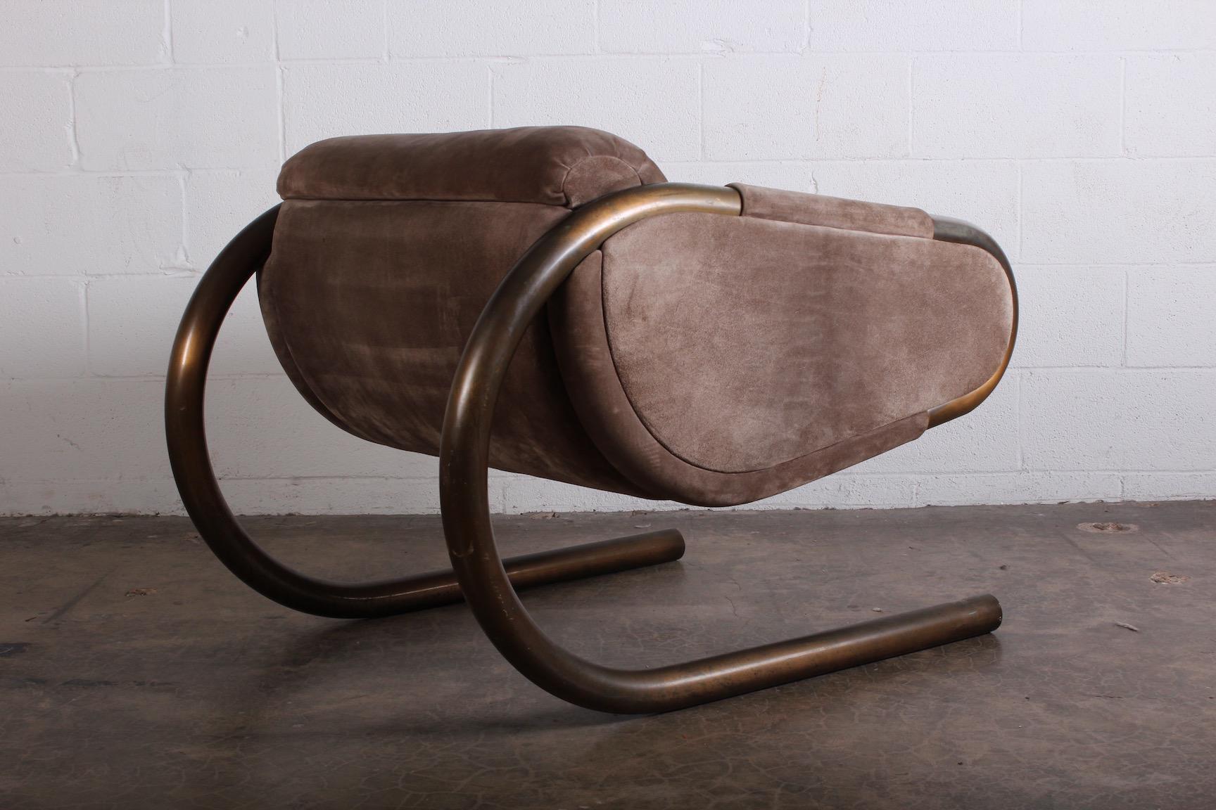 Bronze and Suede Lounge Chair by Dunbar 2