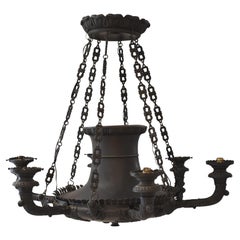 Bronze and Tole Empire Chandelier