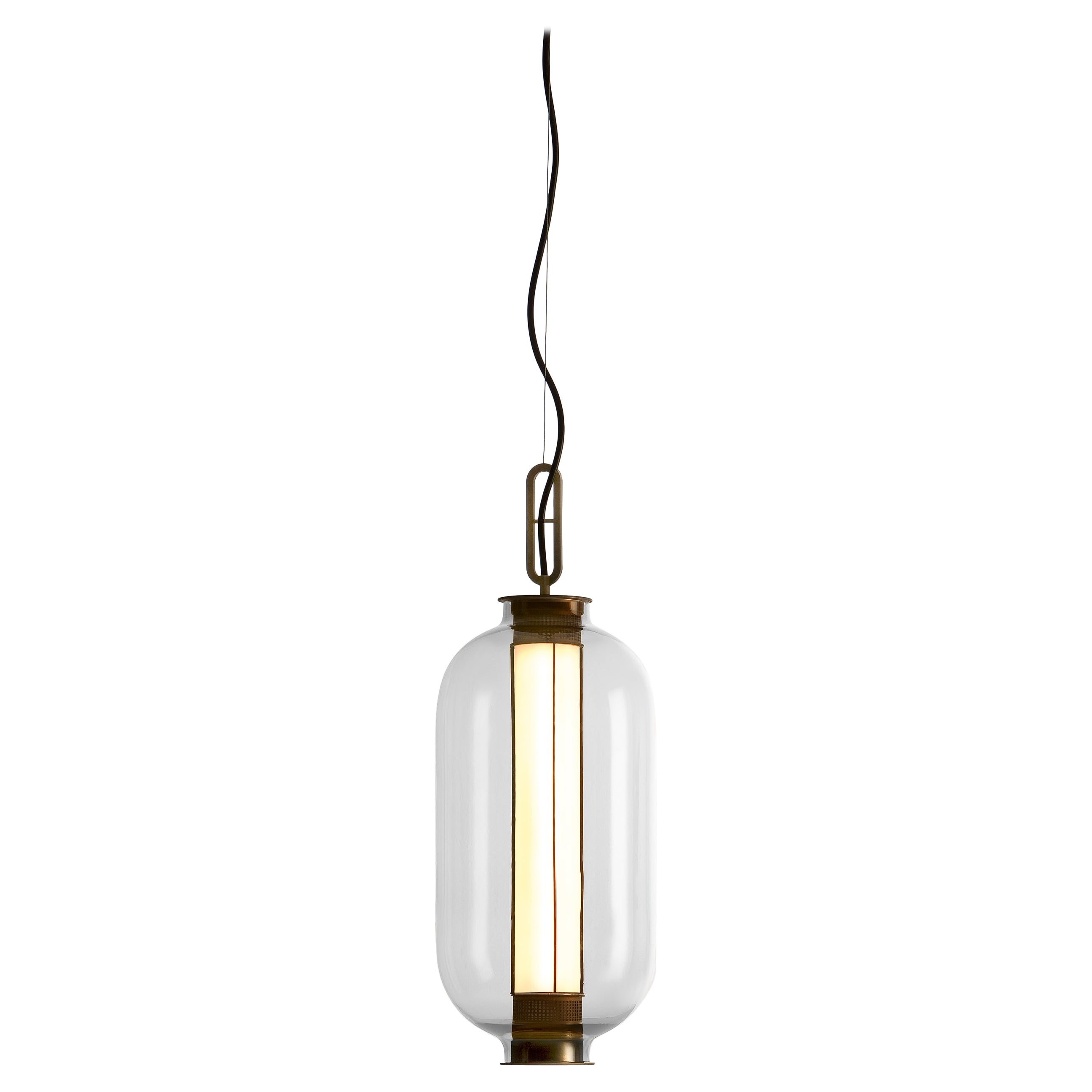 Bronze and Transparent Glass Bai T BA BA Pendant Lamp by Parachilna