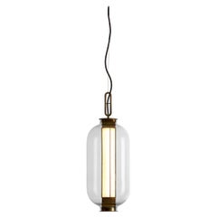 Bronze and Transparent Glass Bai T BA BA Pendant Lamp by Parachilna