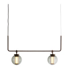 Bai T Kronleuchter II aus Bronze und transparentem Glas von Parachilna