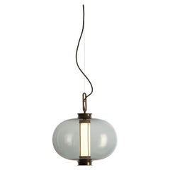 Bronze and Transparent Glass Bai T MA MA Pendant Lamp by Parachilna