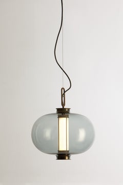 Bronze and Transparent Glass Bai T MA MA Pendant Lamp by Parachilna