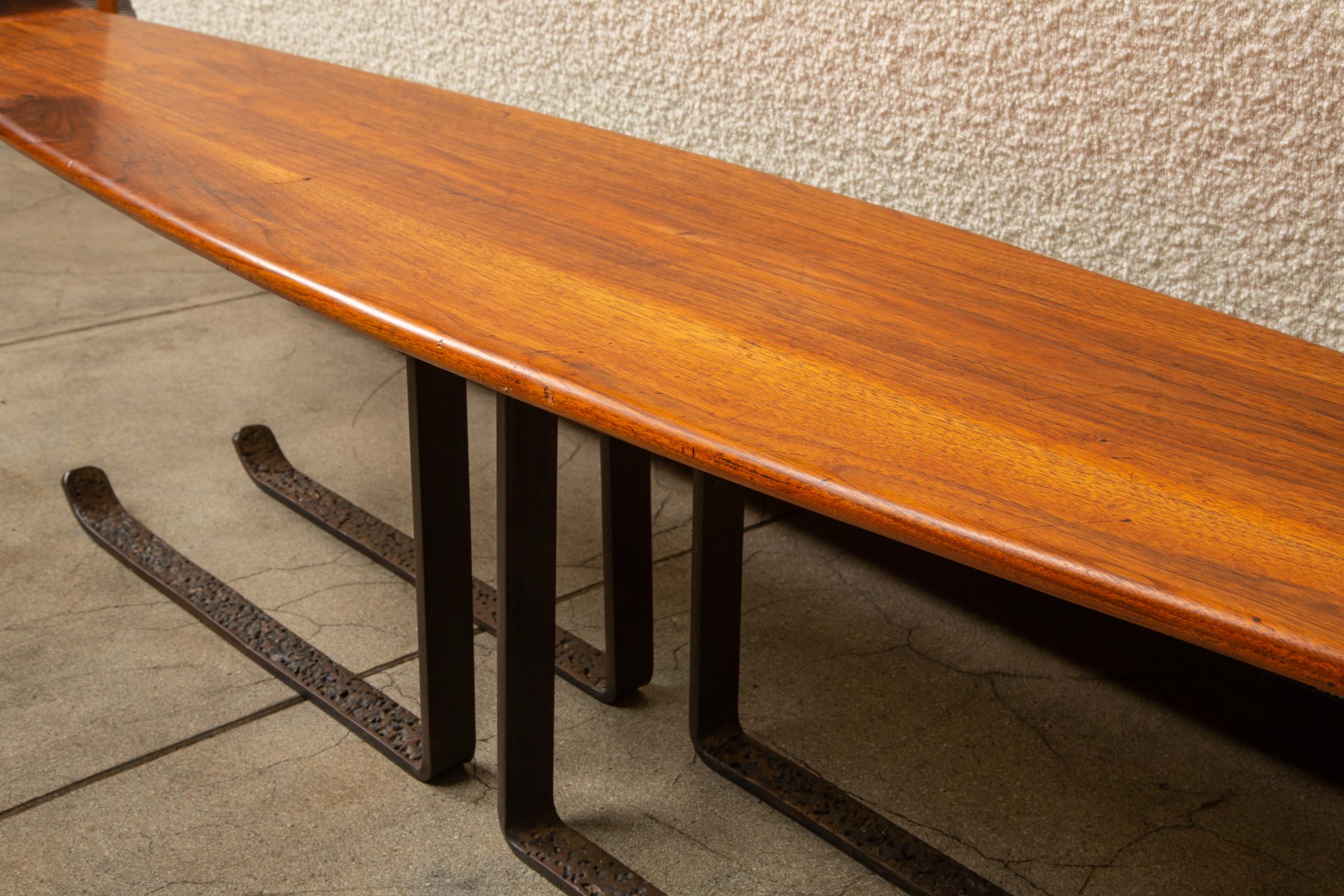 Leland Swennes Bronze and Walnut Coffee Table 3