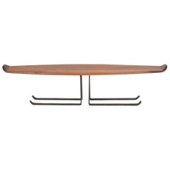 Leland Swennes Bronze and Walnut Coffee Table