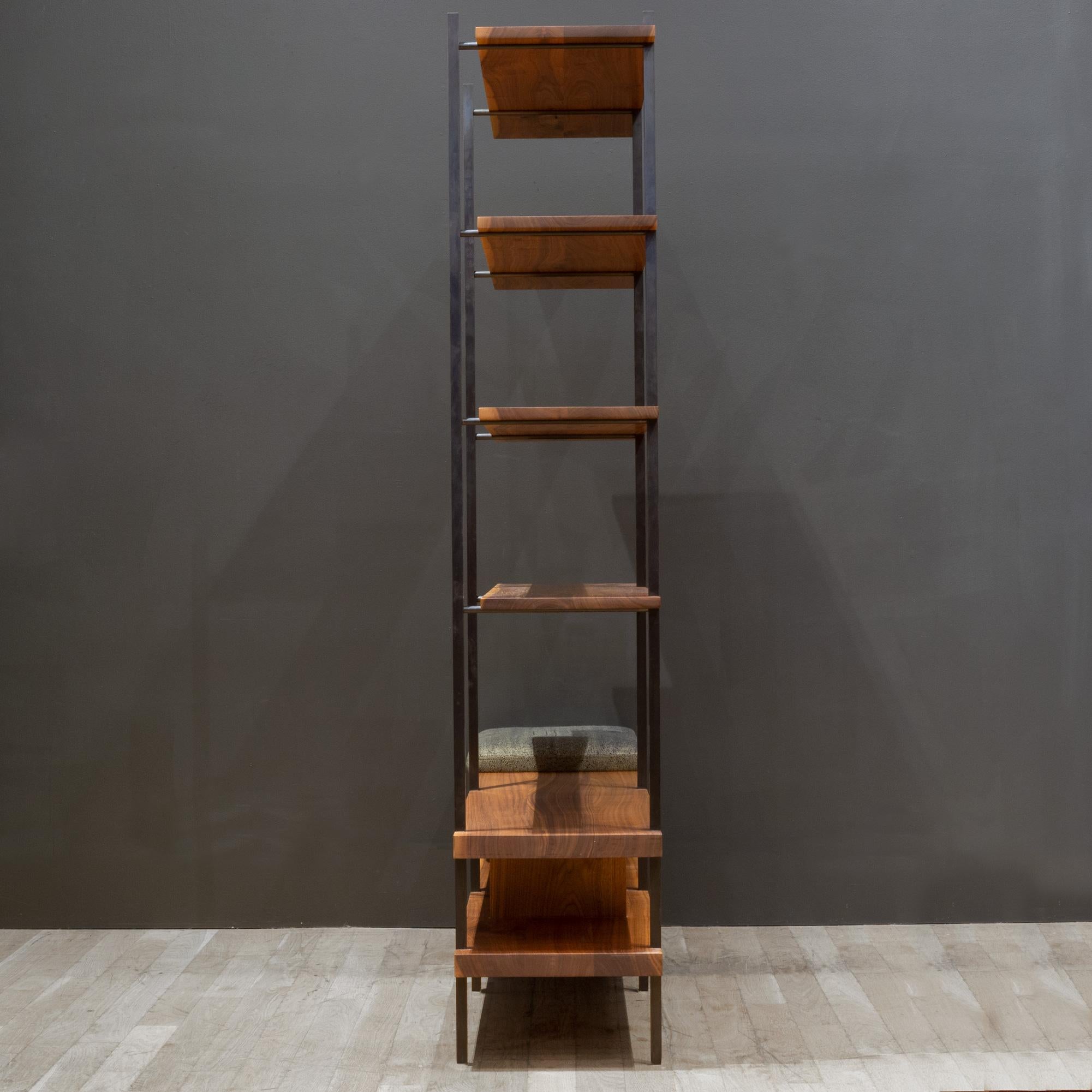 Bronze and Walnut Interval Bookshelf by Ahser Israelow In Good Condition For Sale In San Francisco, CA