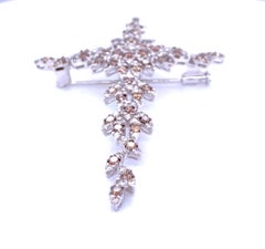 Bronze and White Diamond Cross Pin/Pendant