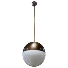 Ciondoli a globo in bronzo e vetro di Murano bianco (DUE disponibili)