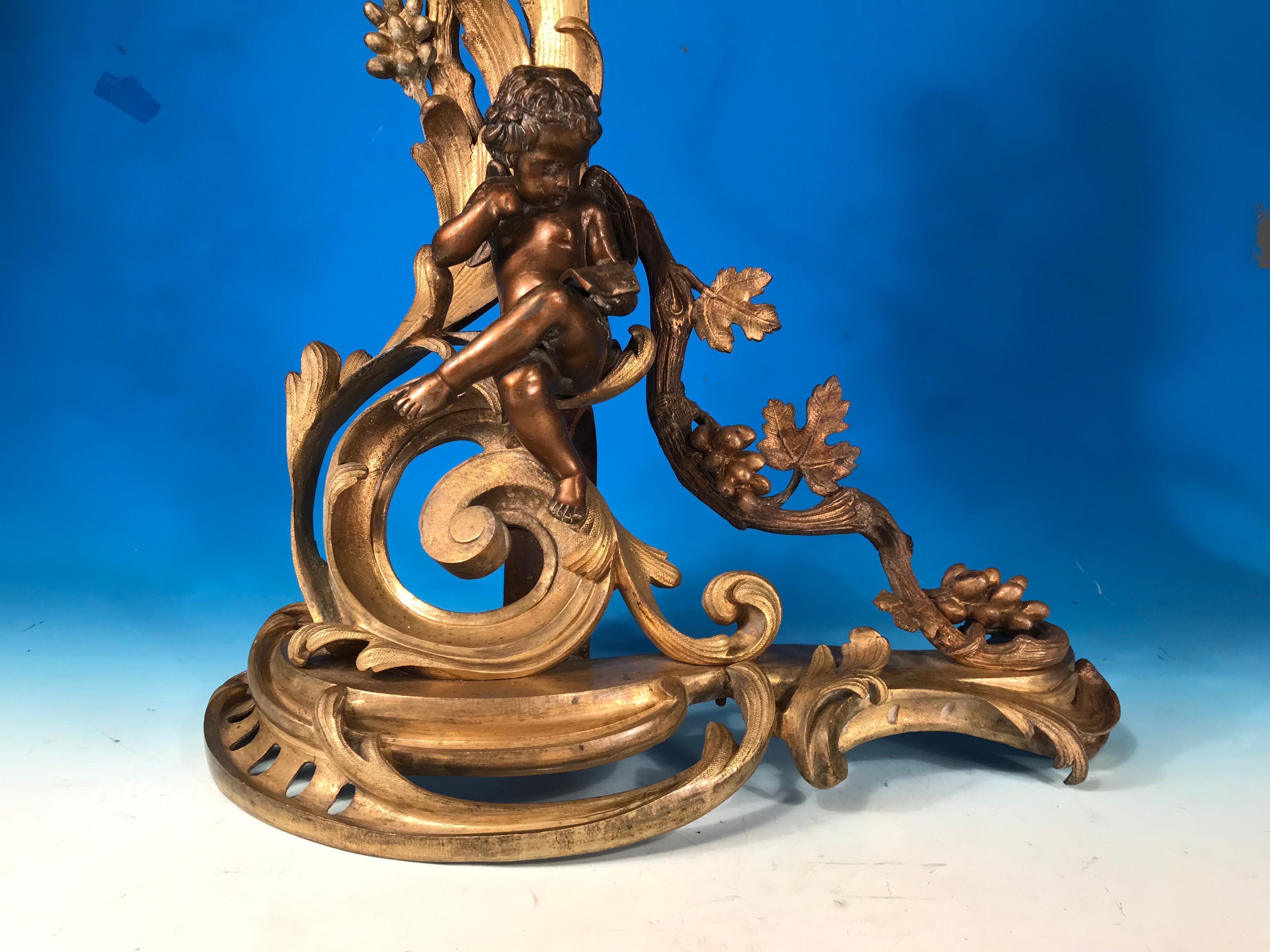 Bronze Andirons, France, 19th Century For Sale 1